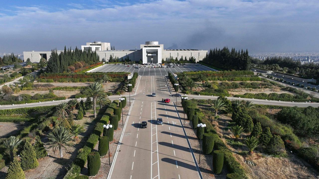 An aerial photo shows the Syrian presidential palace in Damascus after Islamist-led rebels seized the capital. Picture: AFP