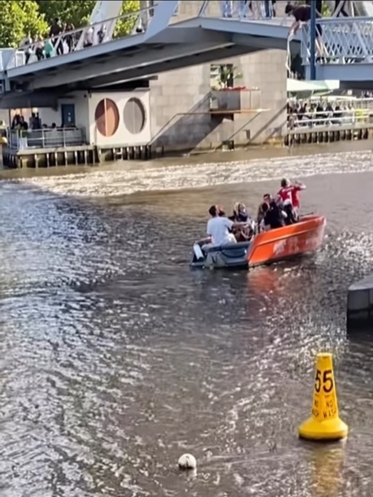 A Melbourne prankster, known as giddynokiddy, poured milk on members of the public around the Yarra in Southbank. Picture: Instagram