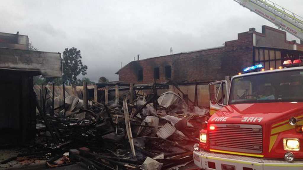 The site of the fire in Gatton. Picture: Chris Campey, Twitter