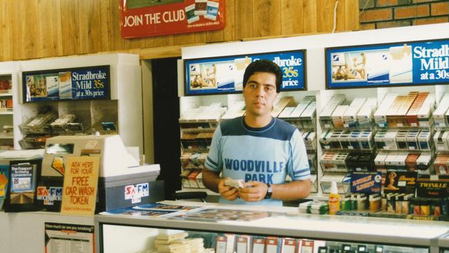 Sam Shahin at his first job in 1985 at the family’s first service station Woodville Park Motors at David Terrace, Kilkenny, where he worked as a driveway attendant. Picture supplied by Sam Shahin