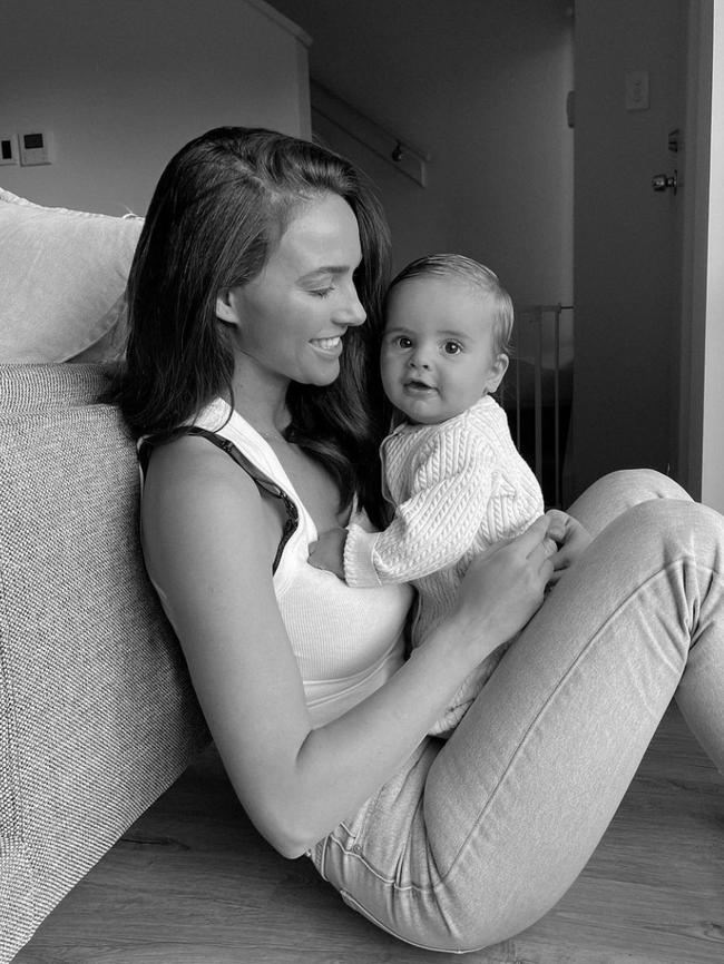 Jess Dover with baby Sebastian. Picture: Instagram