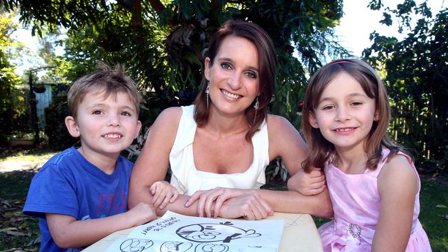 Reggie Bird with her two kids Lucas and Mia in 2013.