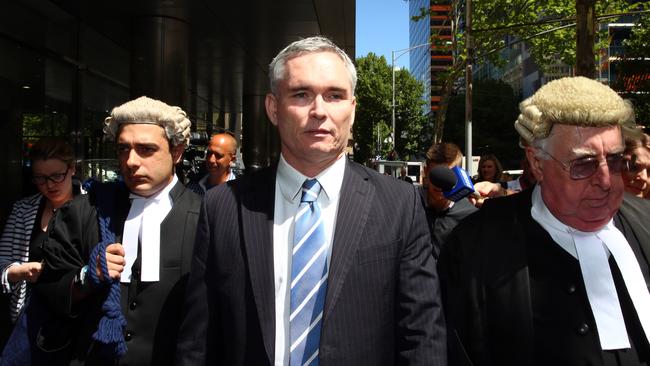 Craig Thomson leaves the County Court after receiving a $25,000 fine and a criminal conviction. Picture: Aaron Francis