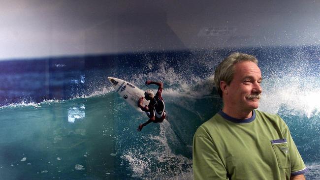 Rip Curl co-owner Brian Singer at his Torquay office in 2002. (Image: Colin Murty).