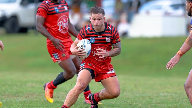 Harvey Whiteley taking on the line. Picture: DC Sports Photography