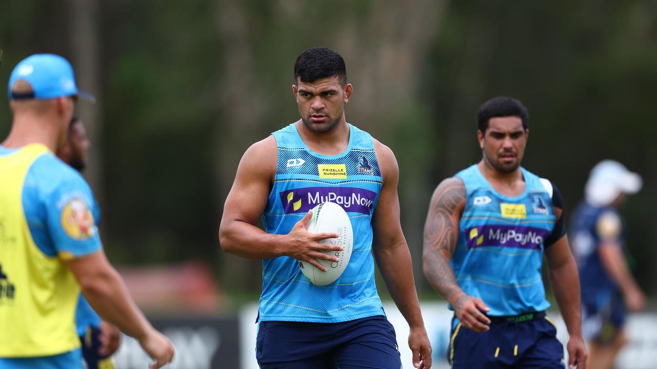 David Fifita is likely to remain on the Gold Coast, but a move to Canberra is still on the cards. Picture: Getty Images.