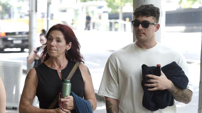 Ziv Yaffe, 28, and his mother, Mr Yaffe’s ex-wife, supported the accused man in court. Picture: NewsWire / Andrew Henshaw