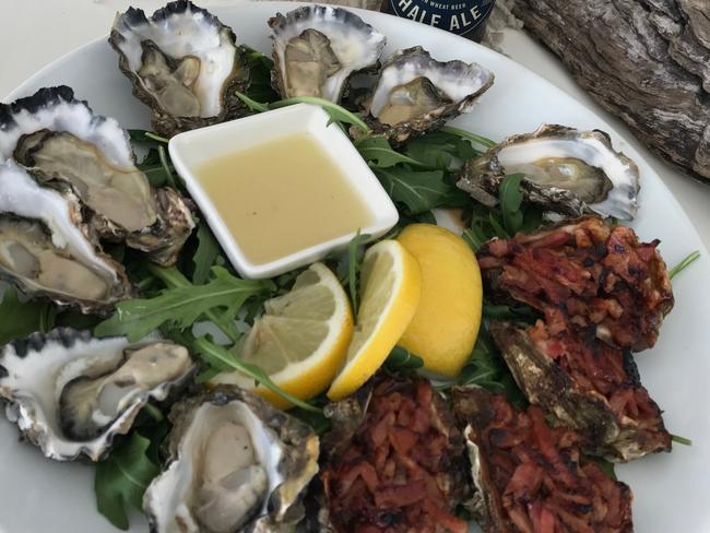 EAT STREET + Port Stephens - Little Beach Boathouse - selction of Port Stephens Rock Oysters with M