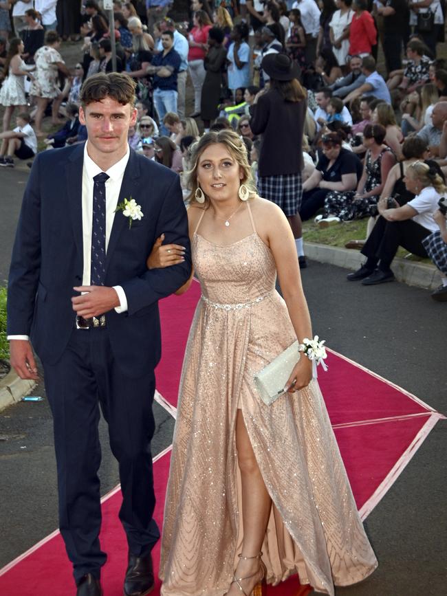Harristown High School formal 2020 at Highfields Cultural Centre. Elyse Reeves and Josh Mackay.