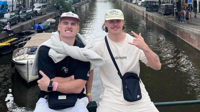 Liam Hampson with AJ Brimson in Amsterdam.