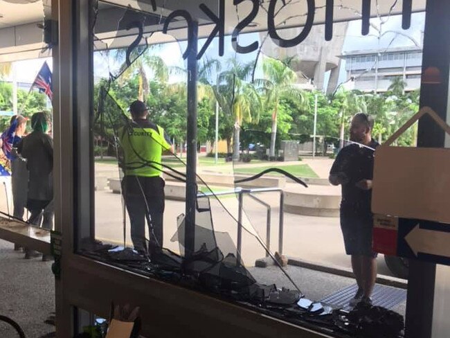 Some of the mindless damage done to Mosko's Market cafe during the day time rampage allegedly carried out by four teenage girls. Picture: Facebook