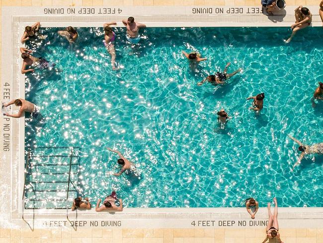 The hotel’s pool regularly hosts parties.