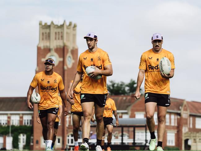 Melbourne Storm players at pre-seaosn camp at Geelong Grammar