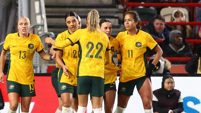 The Matildas ended England’s 30-game unbeaten streak. Picture: Getty