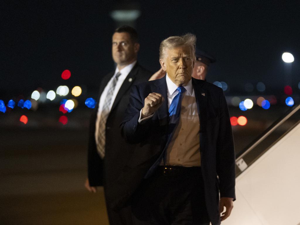 President Donald Trump arrives at Palm Beach International Airport in West Palm Beach, Florida., Thursday, May 1, 2025. Picture: AP Photo/Manuel Balce Ceneta