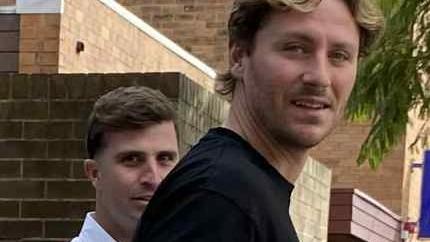 William Lunn and Jye Geaney outside Waverley Local Court. Picture: Hannah Farrow