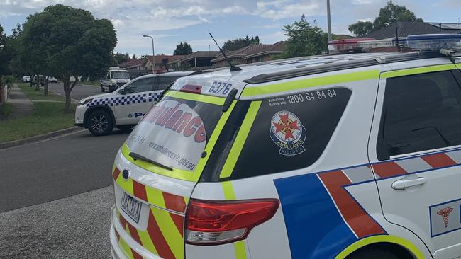 Police and paramedics at the scene in Narre Warren.