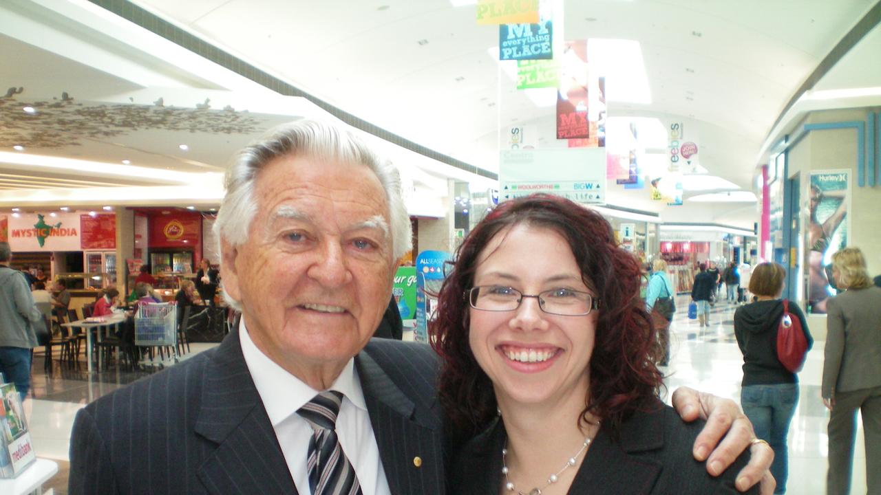 Former Prime Minister Bob Hawke with local MP Amanda Rishworth at the centre during the 2010 election.