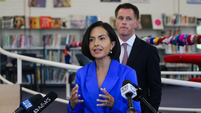 NSW Education Minister Prue Car with Premier Chris Minns. Picture: NCA Newswire / Gaye Gerard