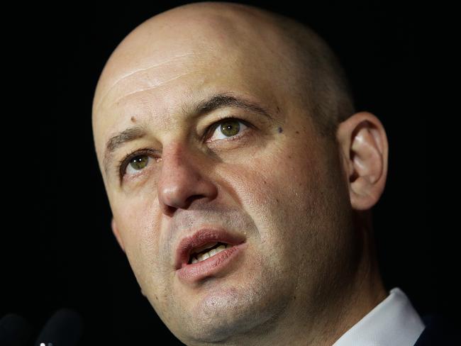 Todd Greenberg NRL CEO speaks during the 2017 Indigenous Round launch at Rugby League Central, Sydney. Picture: Brett Costello