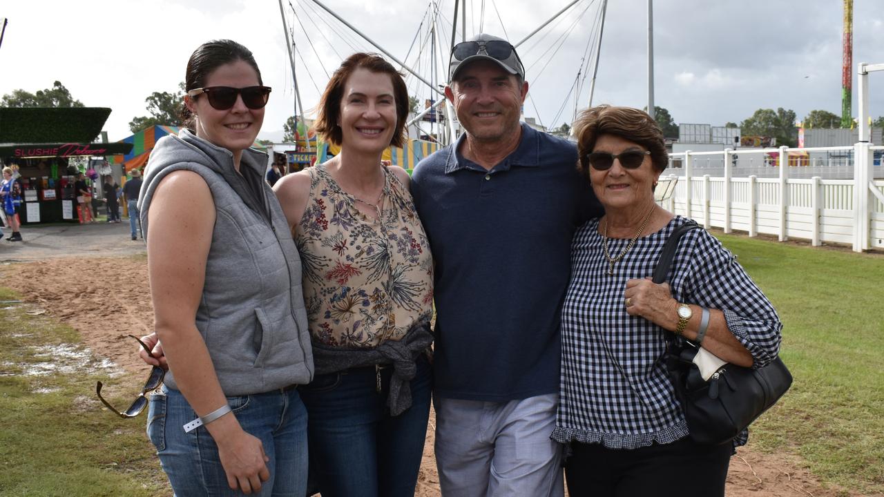 Chloe Mallett, Sharene Blake, Keter Mallett, Betty Mallett at the first day of the Gympie Show, 2022.