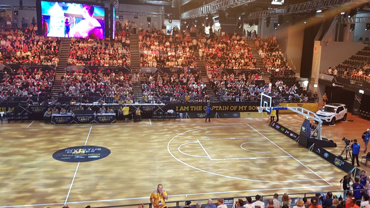 Crowds gather for the Invictus Games wheelchair basketball final. Picture: news.com.au.