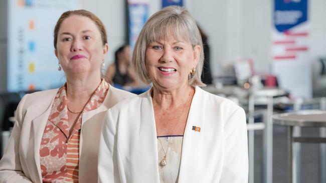 Northern Territory Education and Training Minister Jo Hersey (right), with Department of Education and Training Chief Executive Susan Bowden.