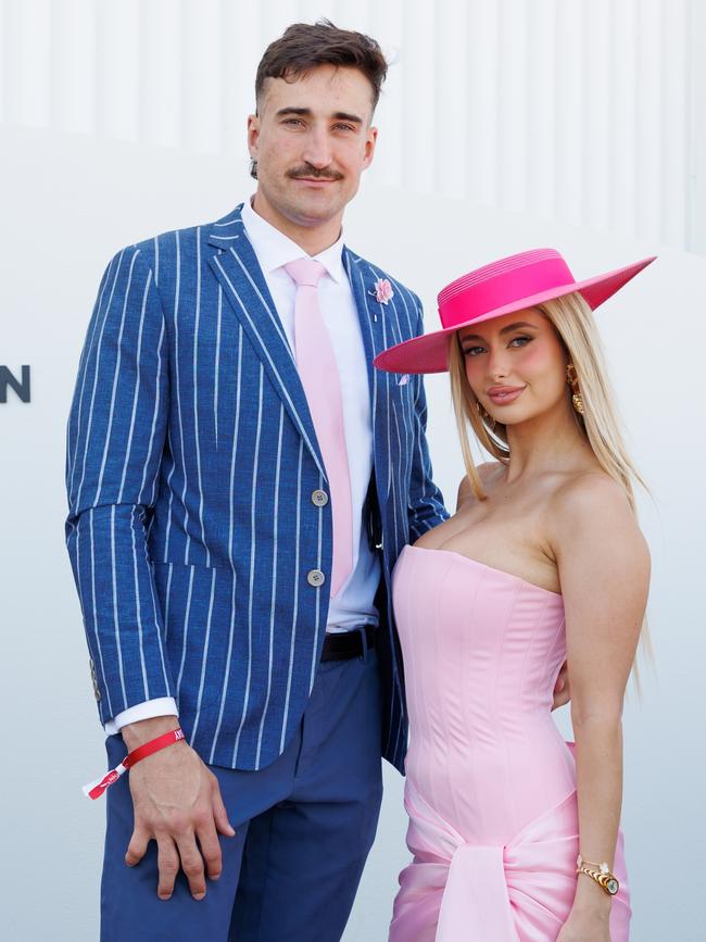 Ivan Soldo and his partner Chelsea Becirevic at the Crown marquee