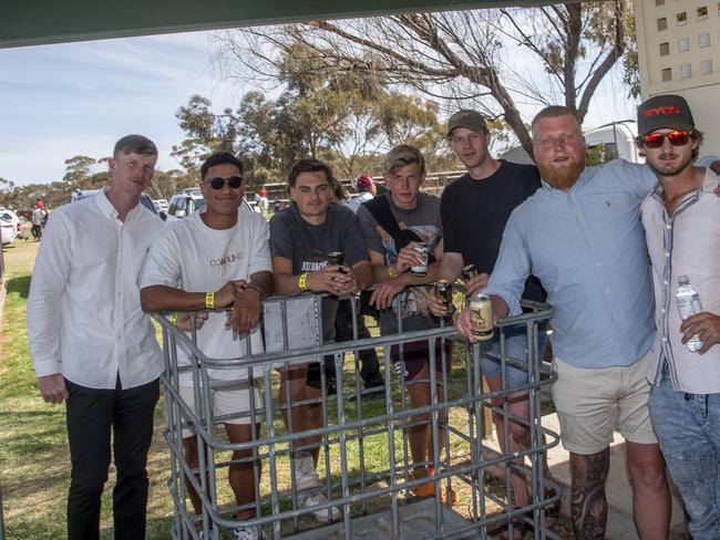 Noah Foster, Mitta Carmichael, Seth Connell, Moala Polata, Ollie Draper, Keegan Gearan and Angus Mitch. 2024 Manangatang Cup. Picture: Noel Fisher