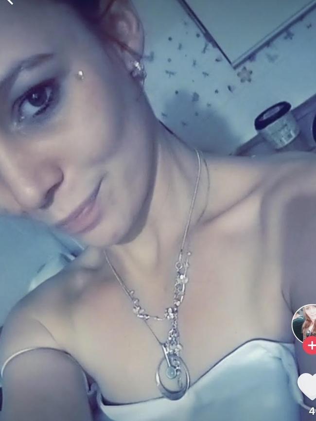 Wanted woman Sammi Kendrick posts on TikTok about her "lazy Sunday". Pictures: social media