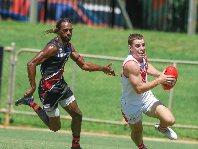 Both Waratah and the Tiwi Bombers will be raring to get back on the field following postponed game. Picture: Glenn Campbell