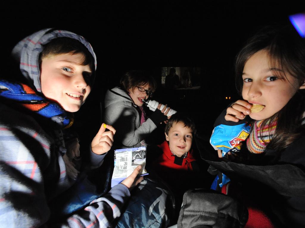 Children Simon, Pietta, Thomas and Clare at the Gepps Cross drive-in in 2009.