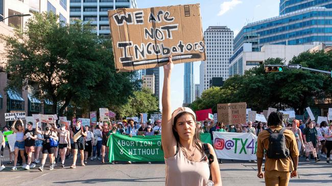 Abortion rights demonstrators gather near the State Capitol in Austin, Texas, on June 25 as state US state after conservative state moved swiftly to ban the procedure. Picture: AFP