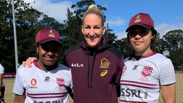 Relna Hosea (left) with Ali Brigginshaw and Tiresa Elika