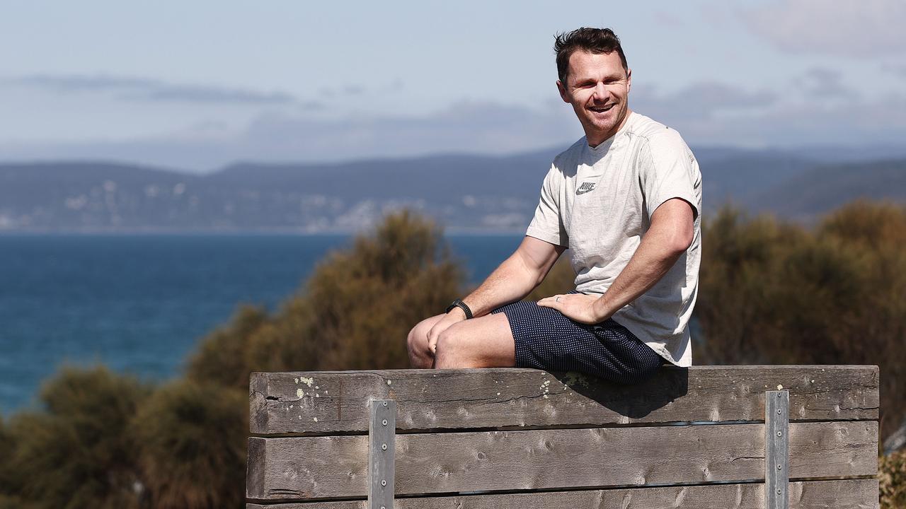 Dangerfield relaxing in his home of Moggs Creek. Picture: Michael Klein.