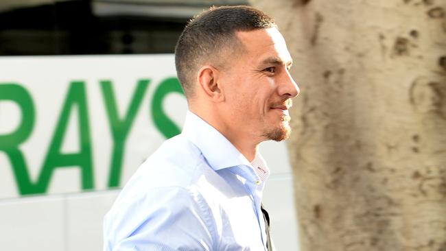 Sonny Bill Williams arrives with the All Blacks at their team hotel in Sydney on Sunday.