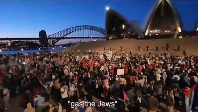 An Image from a protest late last year in Sydney, provided by the Executive Council of Australian Jewry to highlight the surge in anti-semitism in Australia. Picture: Supplied