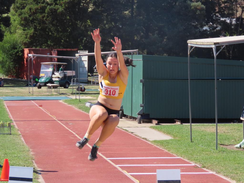 Women's 15-16 long jump. Picture: Jon Tuxworth