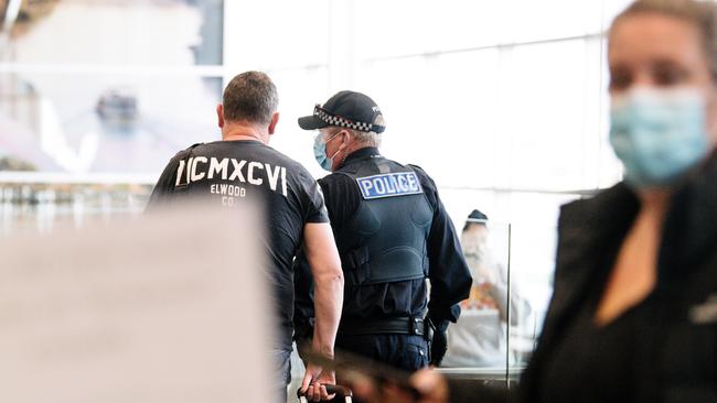 People arrive at Adelaide Airport after a border closure to the NT, WA, Qld and the ACT on Sunday. Picture: The Advertiser/ Morgan Sette