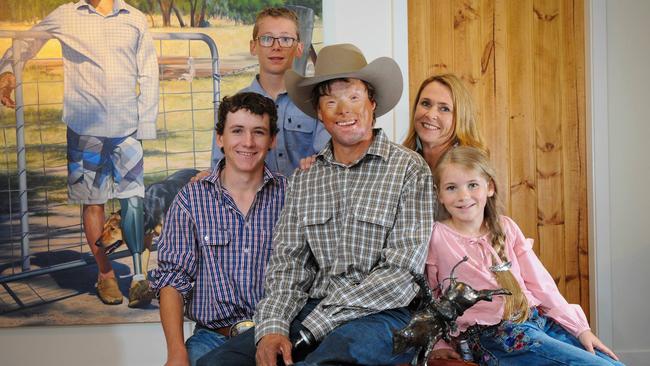 Jamie Manning was almost killed in a traffic accident. Pictured here with his family.