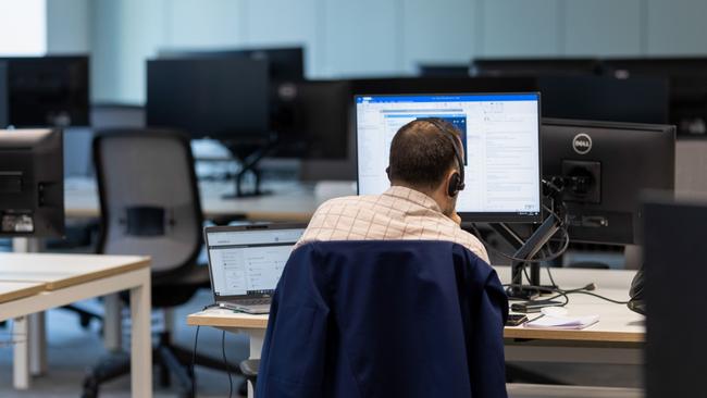 An office worker in London at a time many employees were working from home. Picture: Bloomberg