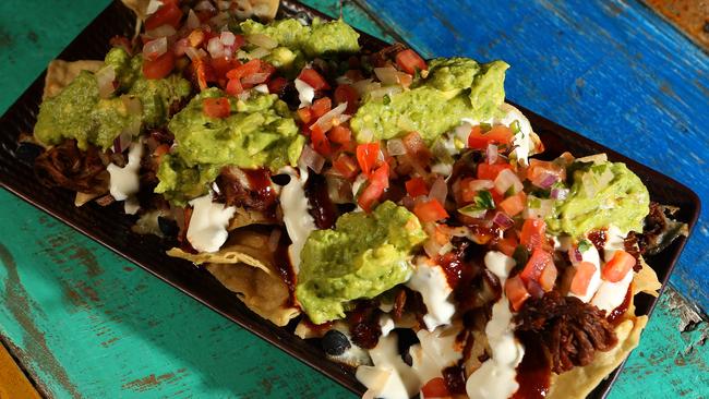 Beef and Black bean Nachos served at MexiCali Bar Y Taqueria in Nobby's beach, Gold Coast. Picture: Regi Varghese