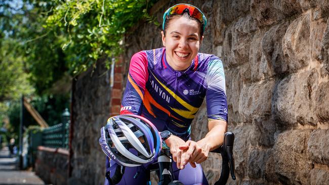 14/1/2020 TDU rider Jess Pratt at Lincoln College. Jess won a competition to get a pro contract. She's now riding the TDU. Picture MATT TURNER.