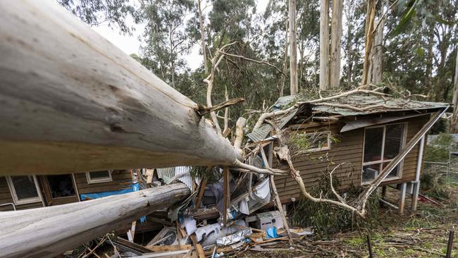 Houses were crushed by the storms nearly a fortnight ago. Picture: Wayne Taylor