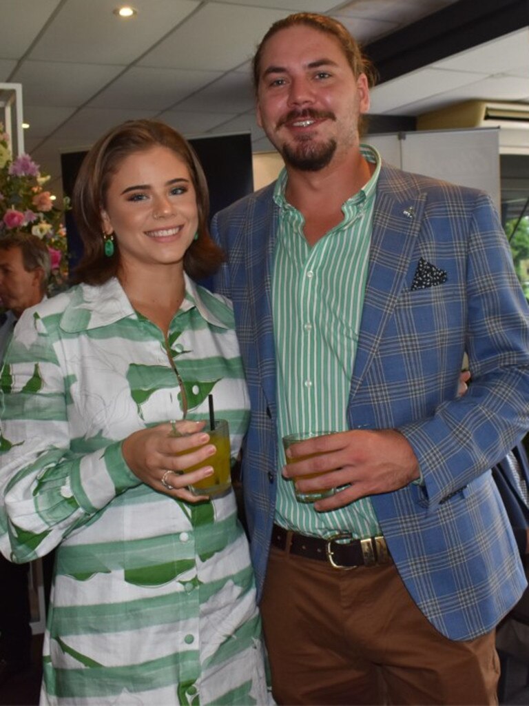 Melita Pisani and Jack McPhail at The Archer race meeting at Callaghan Park, Rockhampton, on May 7, 2022.