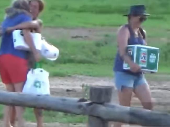 Activists unload beer and toilet paper from a chopper which landed on Adani’s mining site.