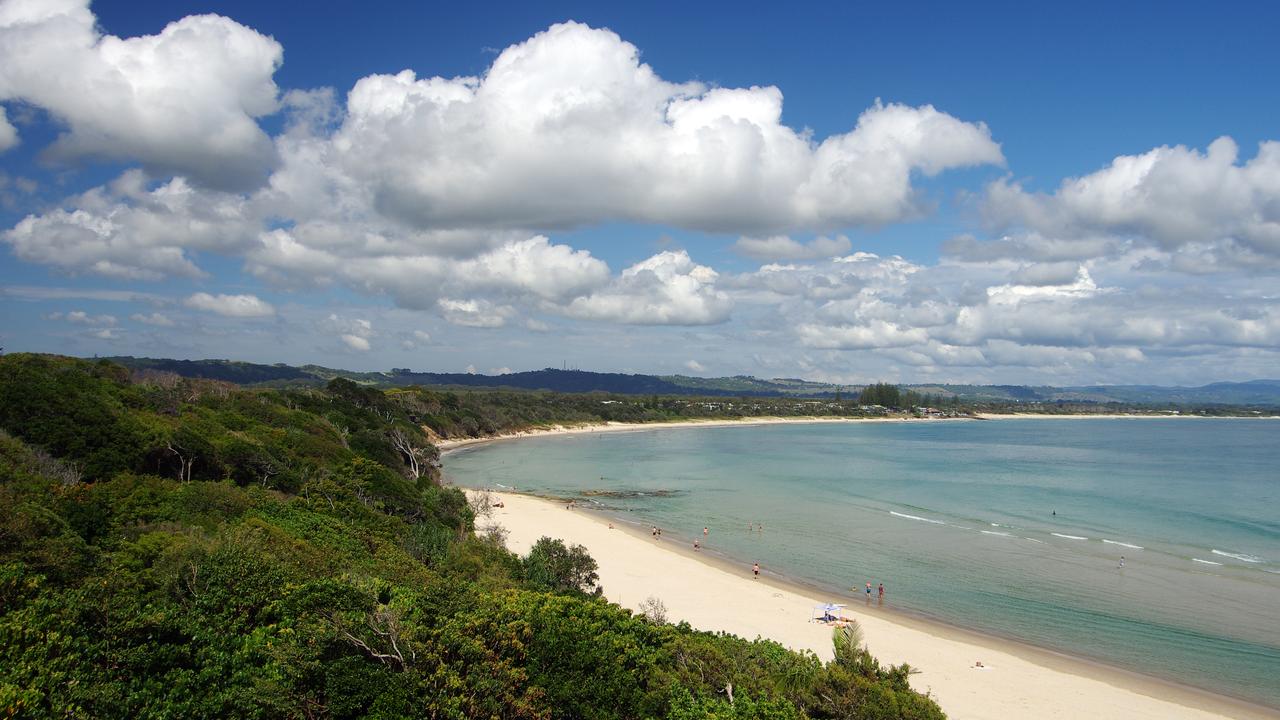 Clarkes Beach in Byron Bay. Aussies have been seeking a regional paradise during the Covid-19 pandemic.