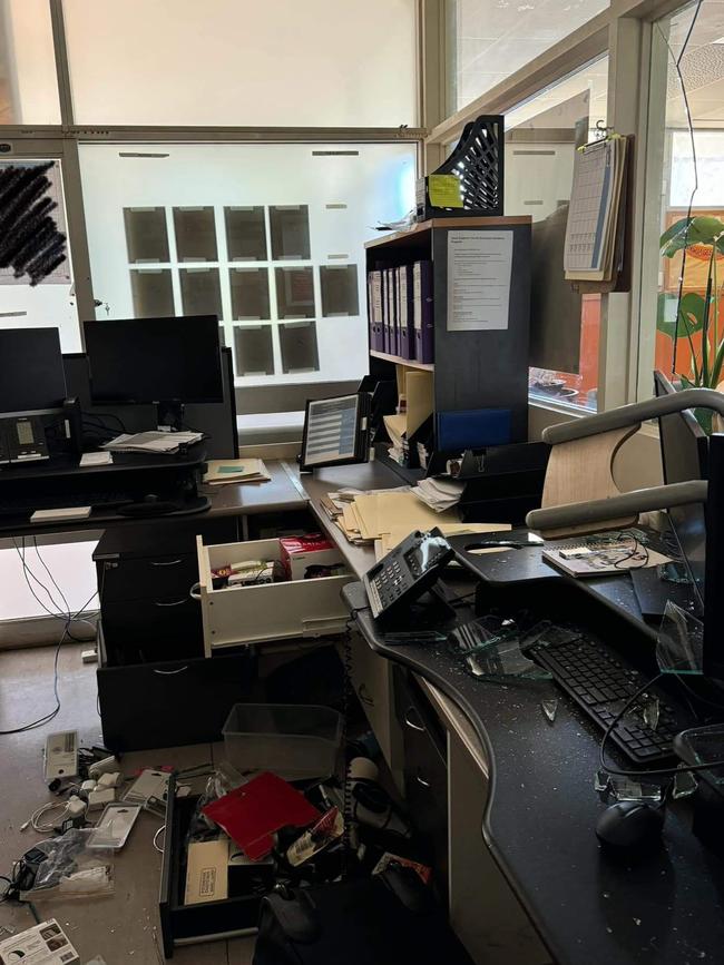 Damage at the Child Health and Development Centre in Braitling, Alice Springs.