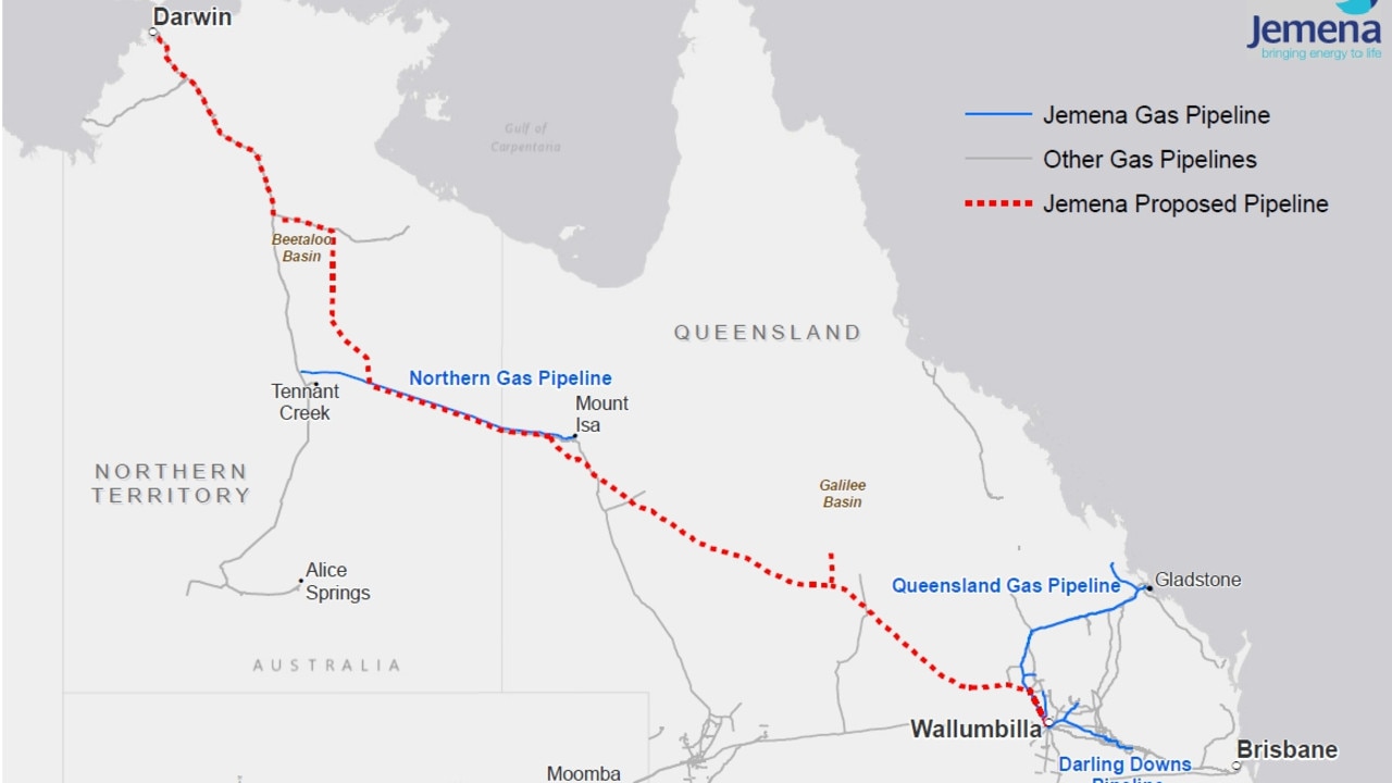 The pipeline is between Tennant Creek and Mt Isa.