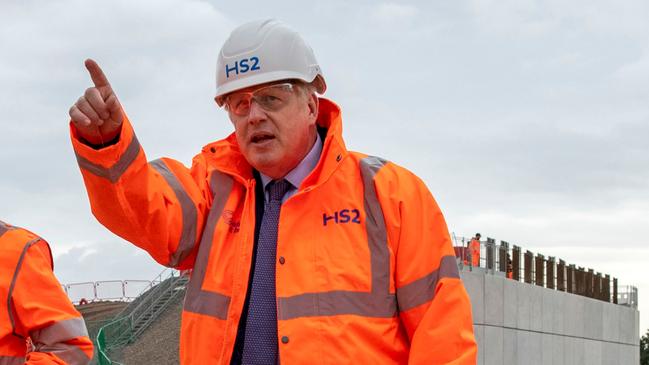 British Prime Minister Boris Johnson during his visit to a construction site near Birmingham at the weekend. Picture: AFP